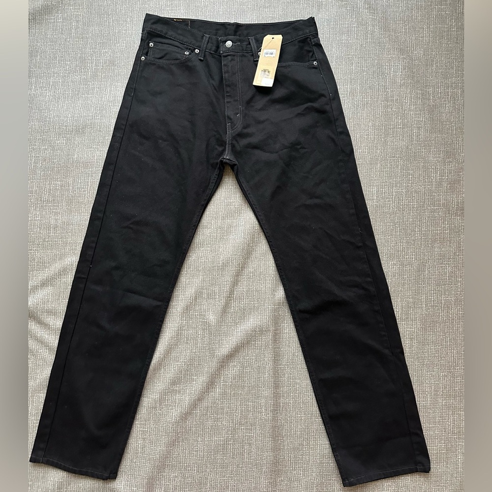 Levi's 505 Regular Fit Men's Black Jeans Size 36x32 Classic Straight Leg Denim